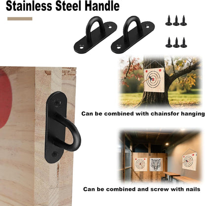 Axe Throwing Wooden Target with Handles & KnifeThrowing with Steel Chain