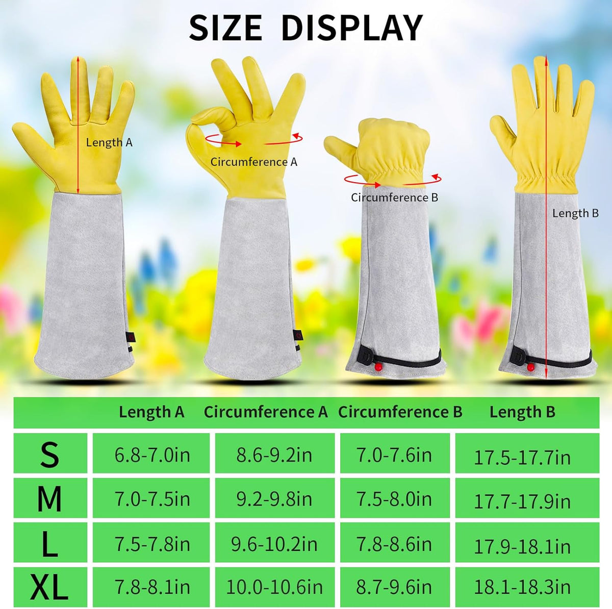 Gardening Gloves for Women/Men, Rose Pruning Thorn-Proof Long Leather Garden Gloves with Adjustable
