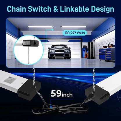 hykolity 1 Pack 4FT Linkable LED Shop Light for Garage, 6500lm, 4FT 60W Utility Light Fixture