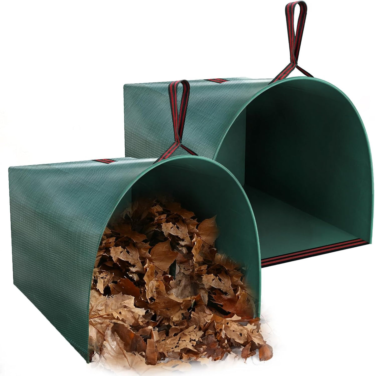 Joyhalo Reusable Yard Waste Bags, 2 Pack 50 Gallon Dustpan-Type Garden Bag for Collecting Leaves