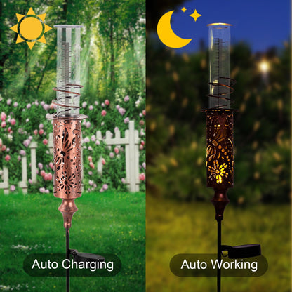 VEWOGIFT Rain Gauge Outdoor, Solar Water Gauge for Rain
