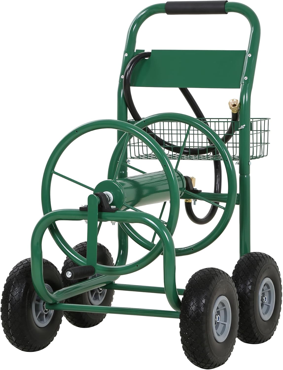 Hose Reel Hold Up To 300 Ft Heavy Duty Garden Hose Reel Sturdy Water Hose Reel Cart with 4 Wheels