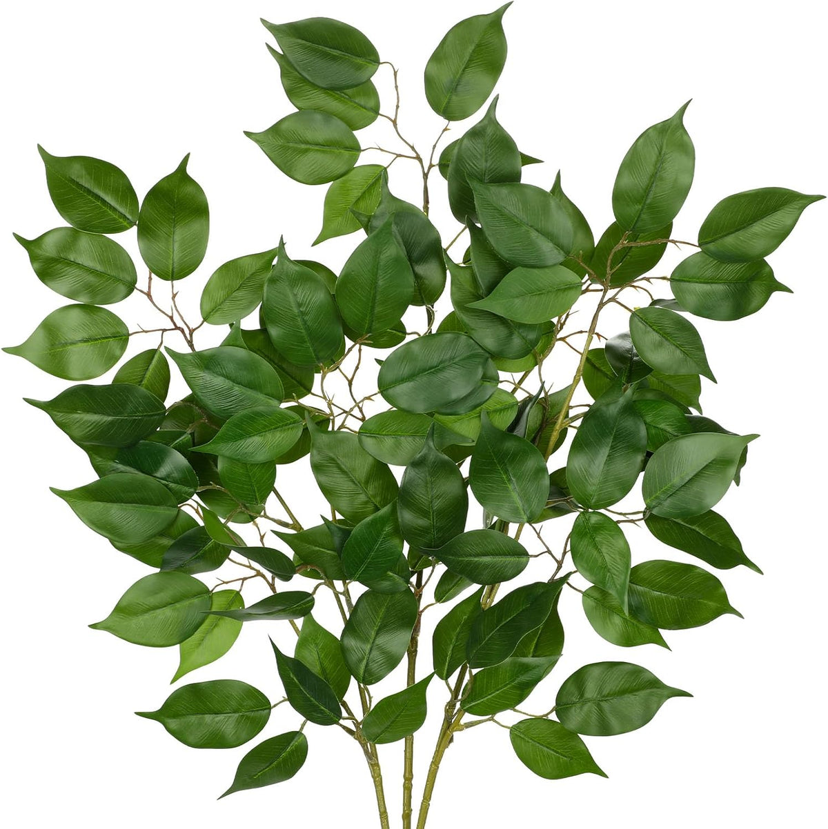 Ficus Leaves Artificial Branches 35.4" Faux Ficus Tree Branches Fake Greenery Plant Spray for Tree
