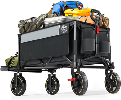 TIMBER RIDGE 49" Extra Long Collapsible Folding Wagon with Tailgate and Brakes, 250L Capacity