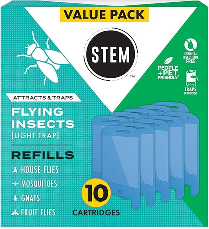 STEM Light Trap Refill Cartridges, Indoor Fruit Fly Trap, Effective Insect Control for Home