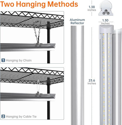 Bstrip Plant Shelf with Grow Lights, 5-Tier Plant Stand with T8 24W Grow Light for Indoor Plants