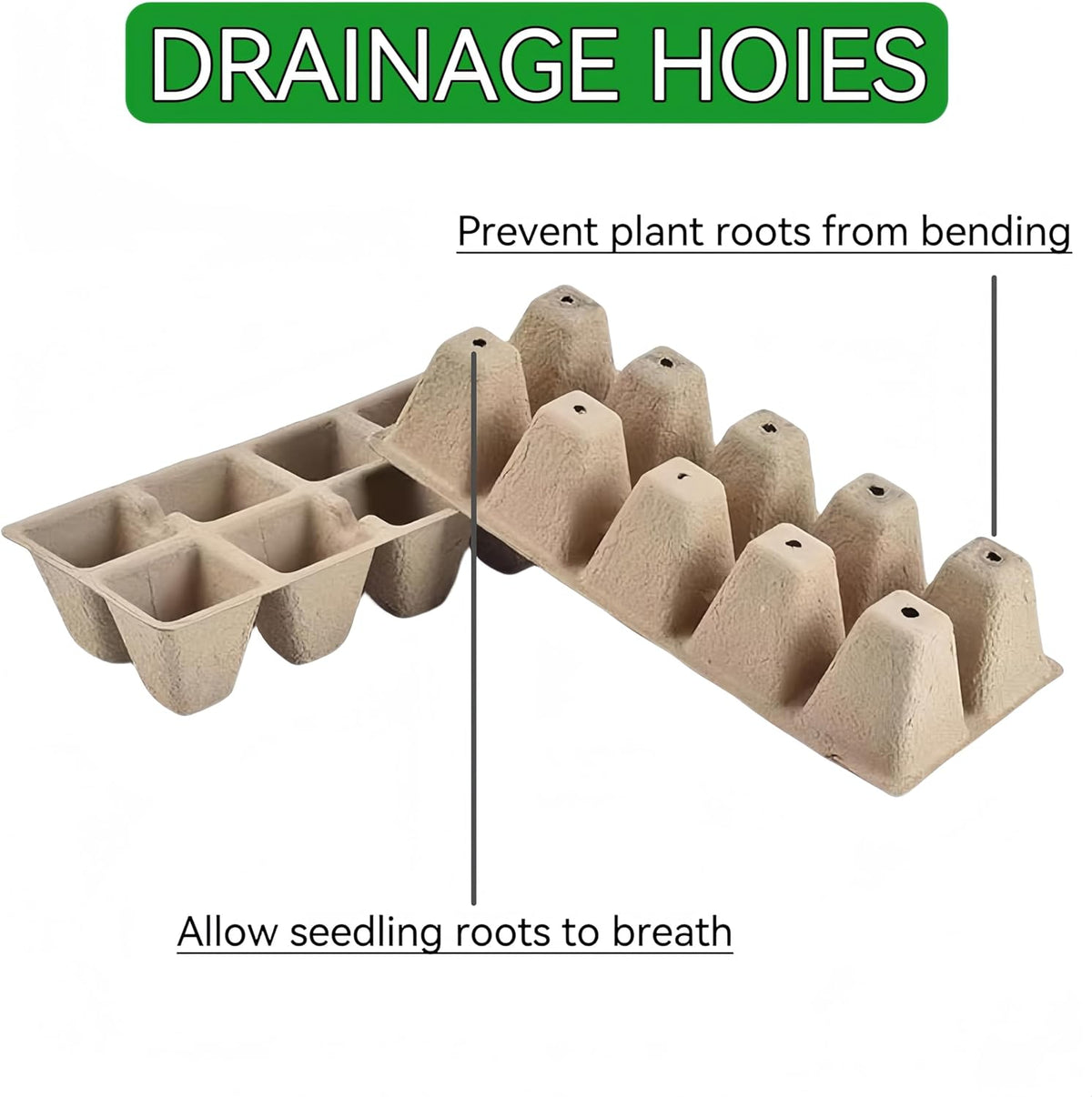 240 Cells Peat Pots Seed Starter Tray 24 Packs Biodegradable Seedling Pots Germination Trays Peat