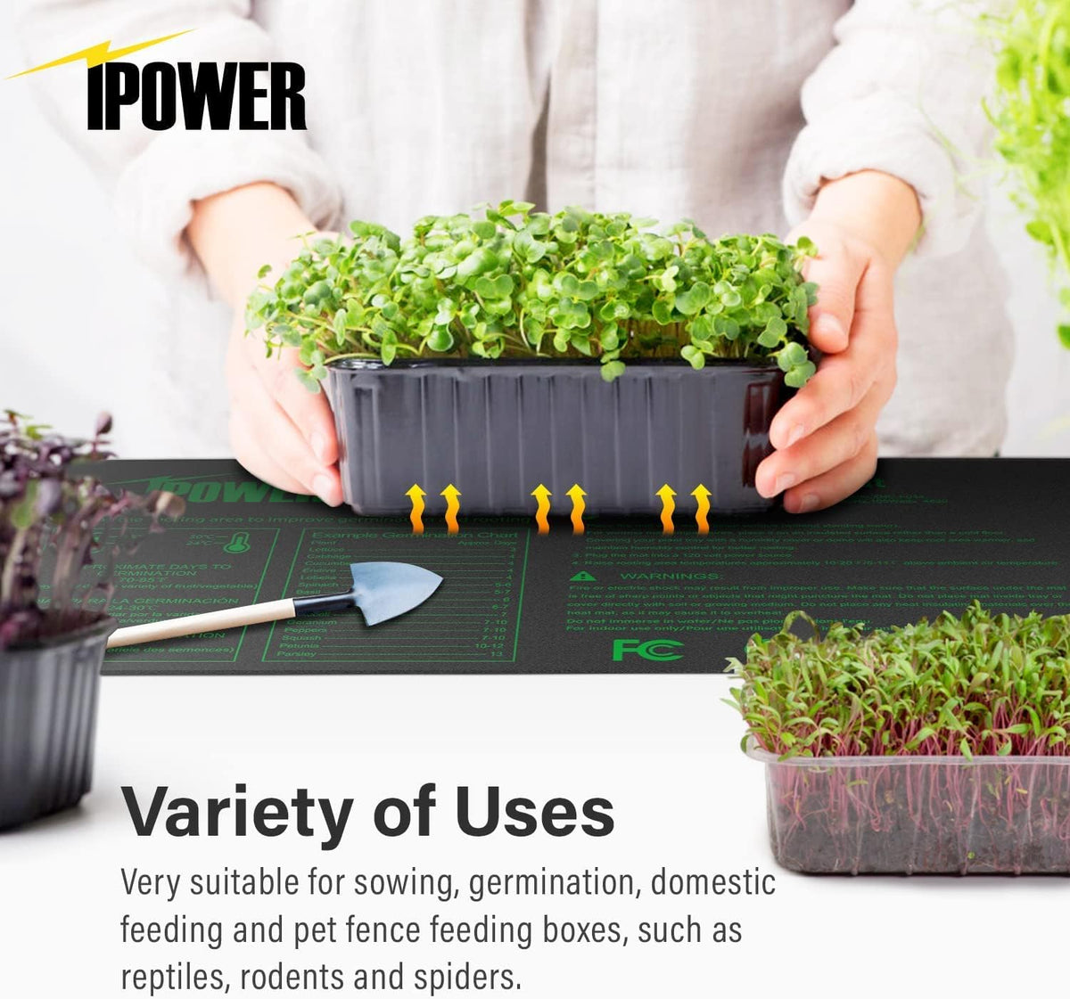 iPower 48” x 20.75” Seeding Heat Mat Upgraded Carbon Film Indoor Warm Hydroponic Plant Germination