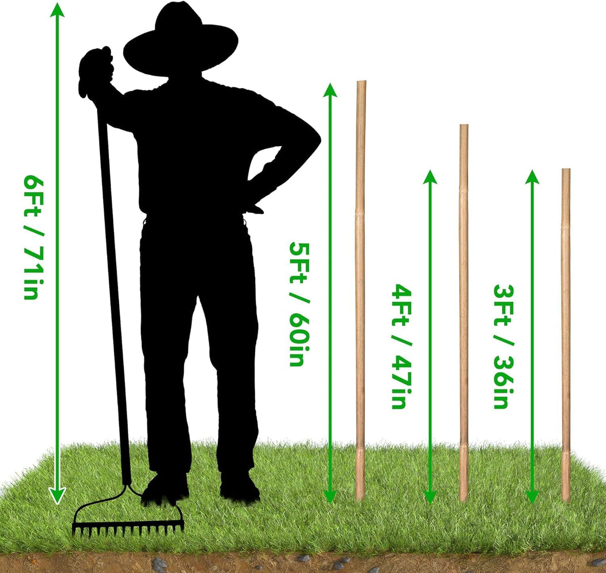 SWANGSA 40 Pack Bamboo Stakes for Plant 5 Feet(57.5inch), Bamboo Sticks Plant Support Garden Stakes