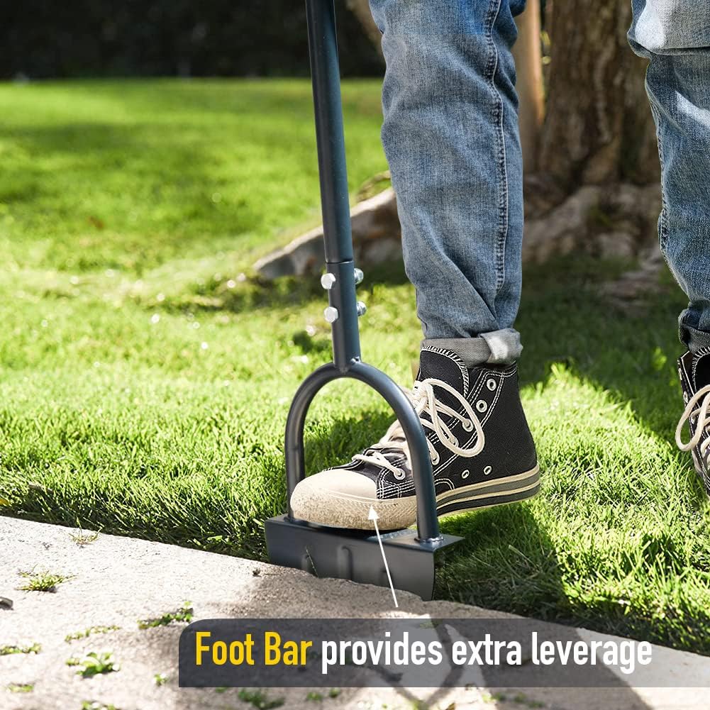Colwelt Saw-Tooth Edger Lawn Tool, Half Moon Lawn Edger with T-Grip, Sidewalk Grass Long Handled