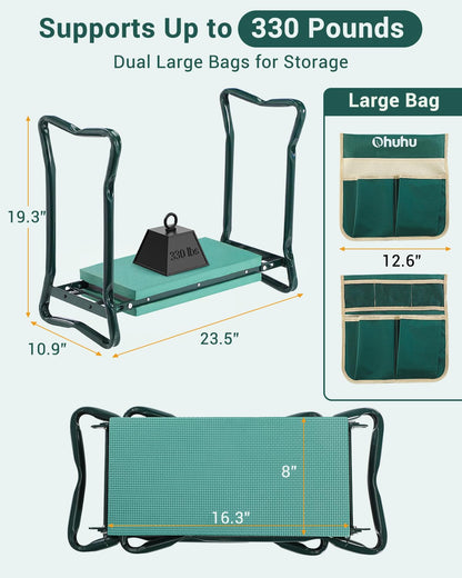 Ohuhu Garden Kneeler and Seat Heavy Duty, Upgraded Gardening Stool with Thicker Wider EVA Foam