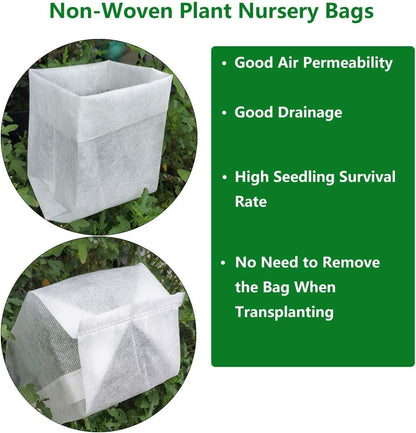 Belit Large Non-Woven Plant Nursery Bags, 30 Pcs Grow Bags Seedling Pots Container for
