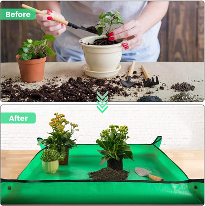 Extra Large Waterproof Potting Mat for Indoor Plant Transplanting and Mess Control, Table Top
