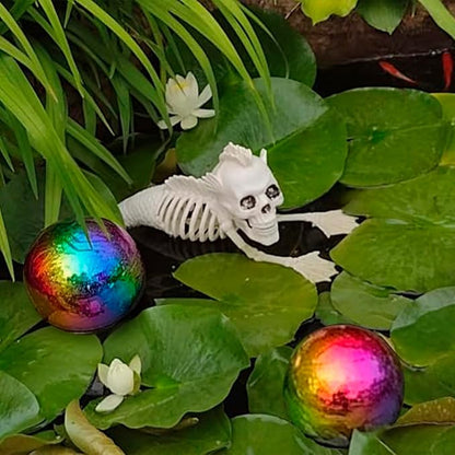 Nerien Gazing Ball, Stainless Steel Garden Mirror Globe, Polished Ornament Sphere, Hollow Floating