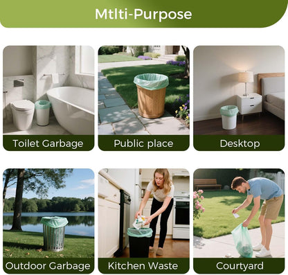 13 Gallon Compostable Trash Bags with Flat-Top, Thick 0.87 Mil, 49.21 Liter, 50 Bags, Tall Kitchen