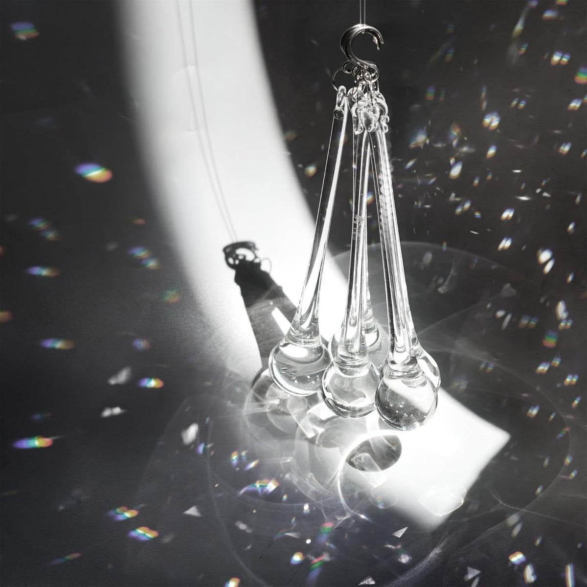 H&D 10pcs 5.9inch Large Suncatcher Crystal Raindrop Chandelier Prisms Hanging Drops Pendants Sun