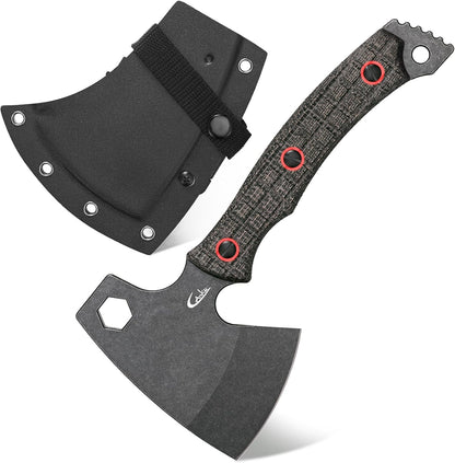 C1393 Camping Hatchet Survival Axe,DC53 Steel Blade with Micarta Handle Multitool Axe Hex Wrenches