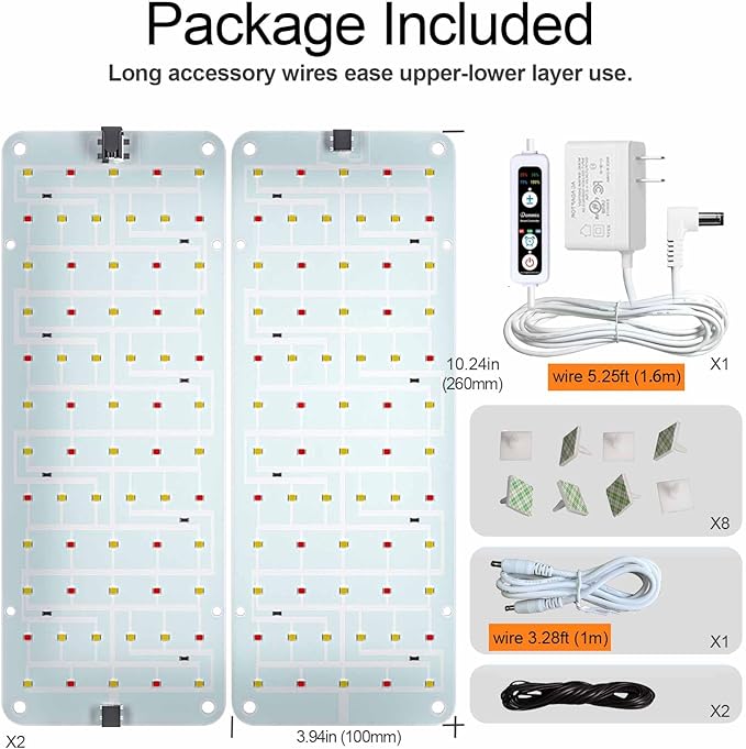 DOMMIA Grow Light, 20W Ultra-Thin Panel Grow Lights for Indoor Plants, High PPFD Full Spectrum