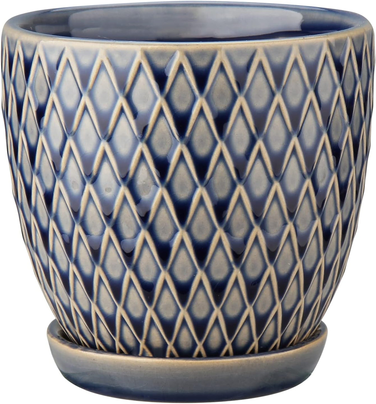 Oairse 4 inches Ceramic Planter Pots 3 Set of Small Round Flower Pots with Drainage Hole and