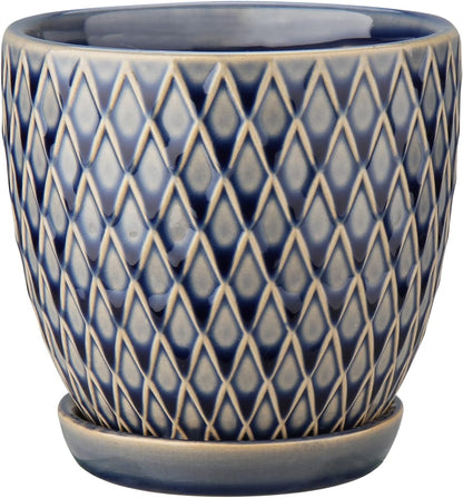 Oairse 4 inches Ceramic Planter Pots 3 Set of Small Round Flower Pots with Drainage Hole and
