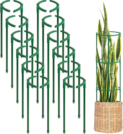 24Pcs Plant Support Stakes, Half Round Plant Stakes for Indoor Plants, Stackable Garden Flower