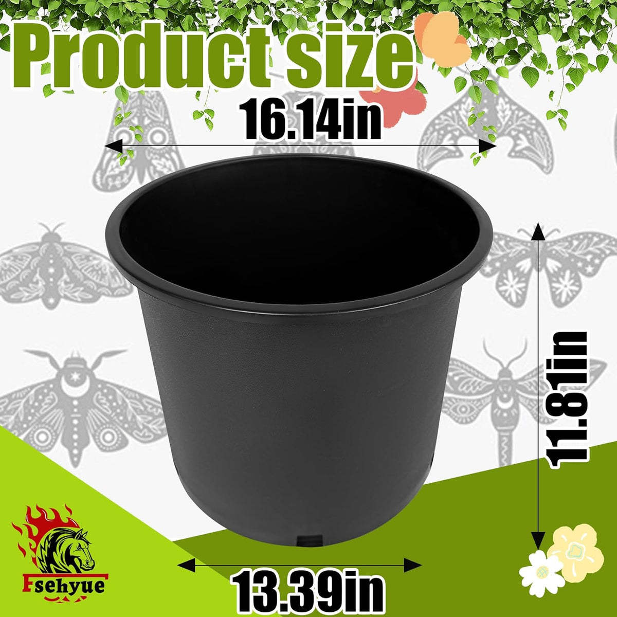 10 Gallon Nursery Pots Plastic Container Injection Molded Pot for Plants Flexible with Drainage