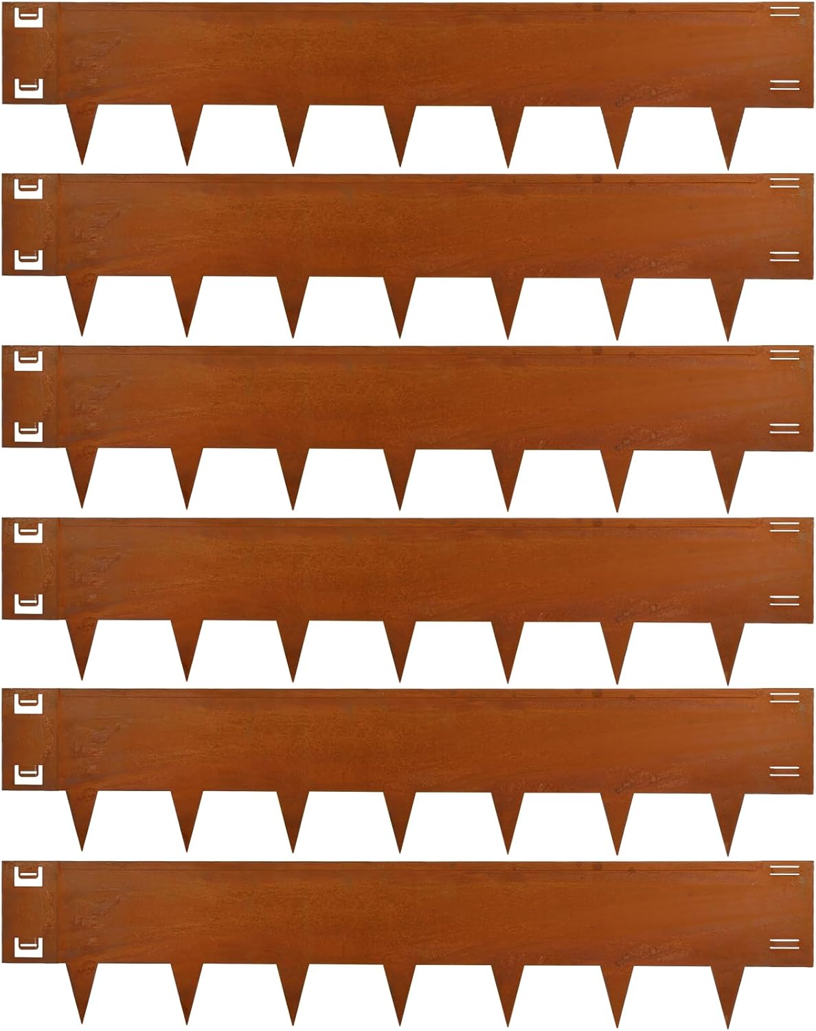 Cor-Ten Steel Landscape Edging 40 Inch Strips, 10-Inch Depth Metal Landscape Edging, 6-Pack Metal