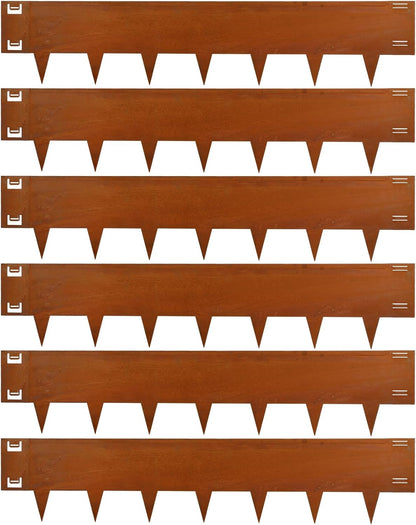 Cor-Ten Steel Landscape Edging 40 Inch Strips, 10-Inch Depth Metal Landscape Edging, 6-Pack Metal