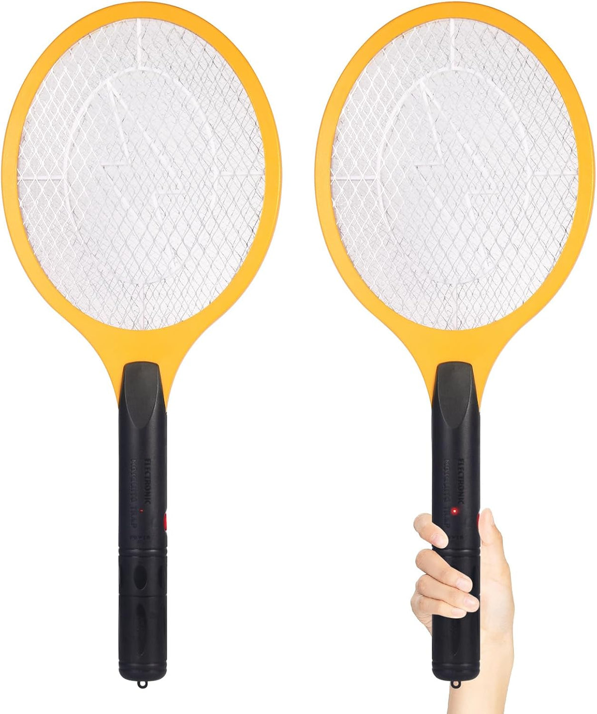 Electric Fly Swatter Handheld Bug Zapper - Indoor Outdoor 20in Zapping Racket for Pest Mosquito &