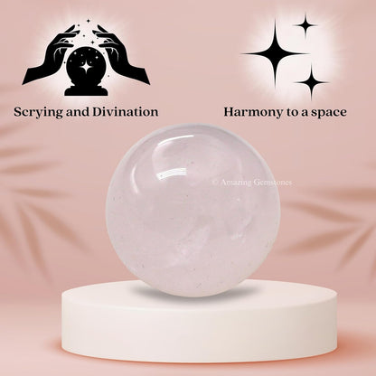 Amazing Gemstone Rose Quartz Crystal Ball - 1 Inches Crystal Sphere Meditation Balls for Witchcraft