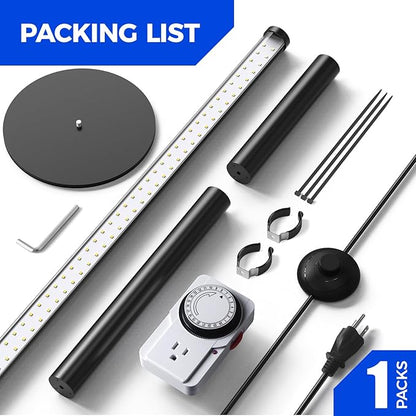 Barrina T10 Pro Standing Grow Light with Timer, 42W, 5000K, Full Spectrum Vertical Tall Grow Lights