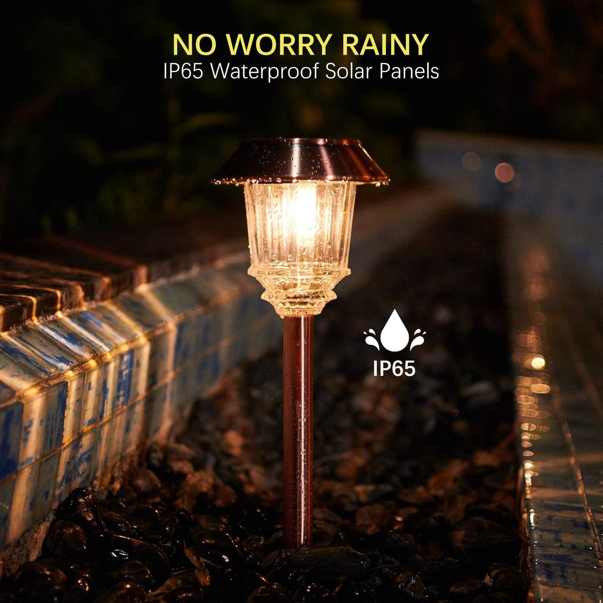 XMCOSY+ Solar Lights Outdoor Waterproof, 4 Pack Solar Lights for Outside, 10-40 LM Dimmable LED