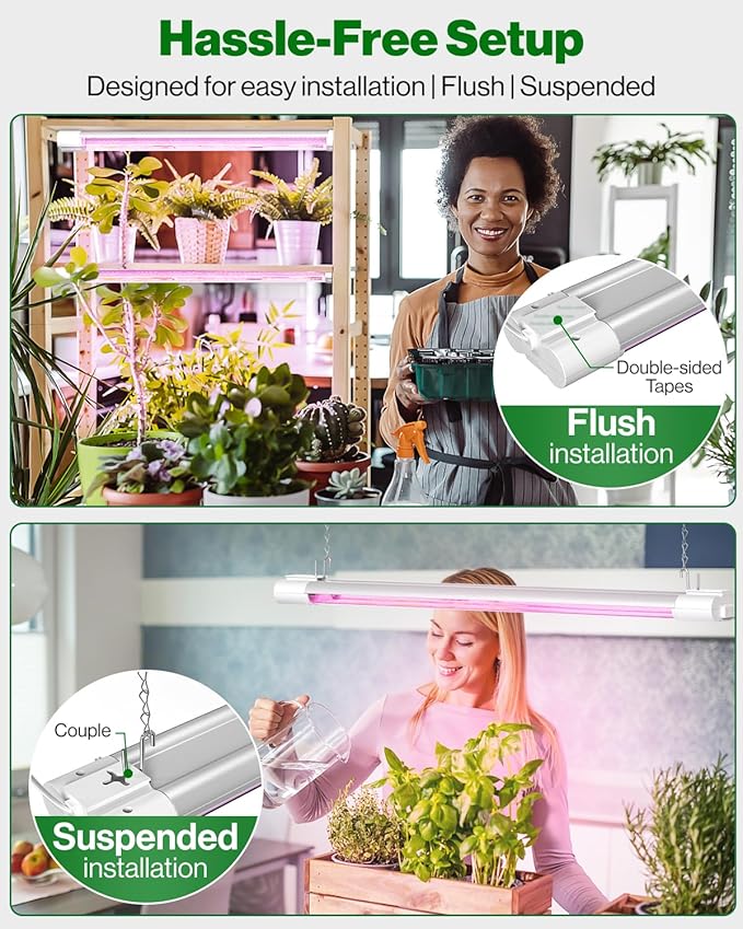 Sunco 2ft Grow Light LED, 20W, Full Spectrum, for Seed Starting, Seedling, Indoor Plants, Plug in