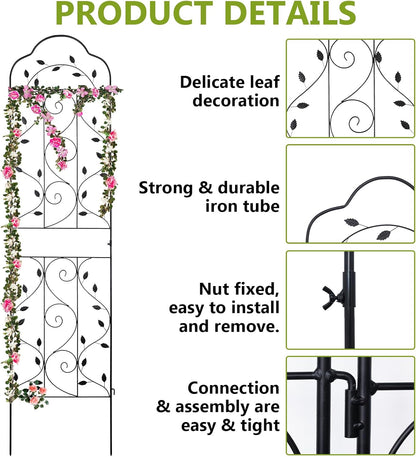 hogardeck Metal 84 * 19 Garden Trellis 2-Packs for Climbing Plants Flowers Vegetables Planting
