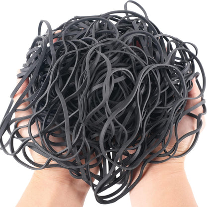 Black Heavy Duty Large Rubber Bands 140 Pack, Fits 8-33 Gallon Trash Cans, 7x1/8 Inches, Rubber