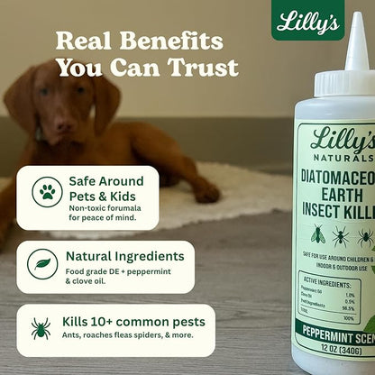 Diatomaceous Earth Food Grade with Peppermint Oil Crawling Insect Killer | Indoor Pest Control