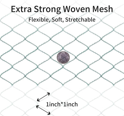 Bird Netting 50'x50' with 1" Square Mesh Bird Net Garden Netting for Chicken Coop, Aviary, Deer