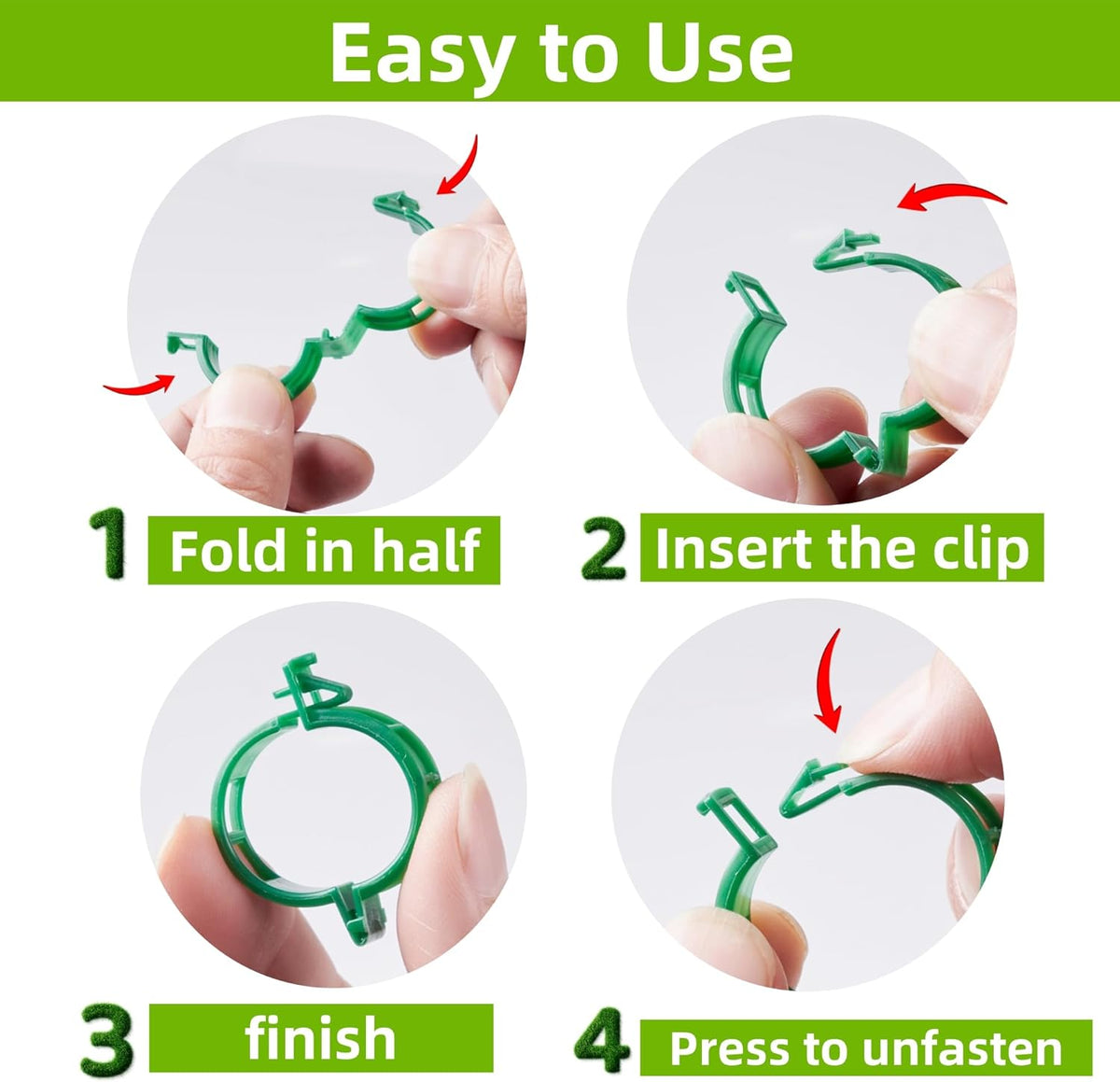 100 Pcs Plant Support Clips,Plastic Clips for Securing Plants,Tomato Vine Clips,Plant Fixing