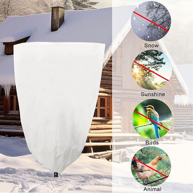 YDSL 3 Pack Plant Covers Freeze Protection, 25"×32" 1.77oz/yd² Plant Frost Covers for Outdoor