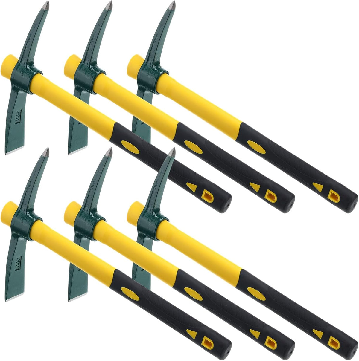 Lothee 6 PCS Pick Mattock Hoe 15 Inch Heavy Duty 1.5Lbs Forged Garden Pick Axe with Rubber Non-Slip
