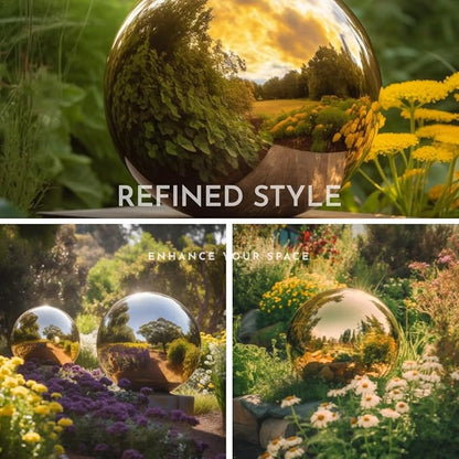10 Inch Stainless Steel Gazing Globe,v2croft Hollow Ball Mirrored Surface Polished Shiny