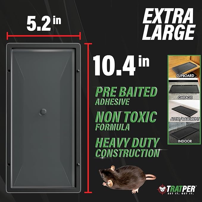 Glue Traps for Mice,Rat,Mouse,Snake,Lizard,Insect. 20 Pack. Extra Strength,Pre-Baited