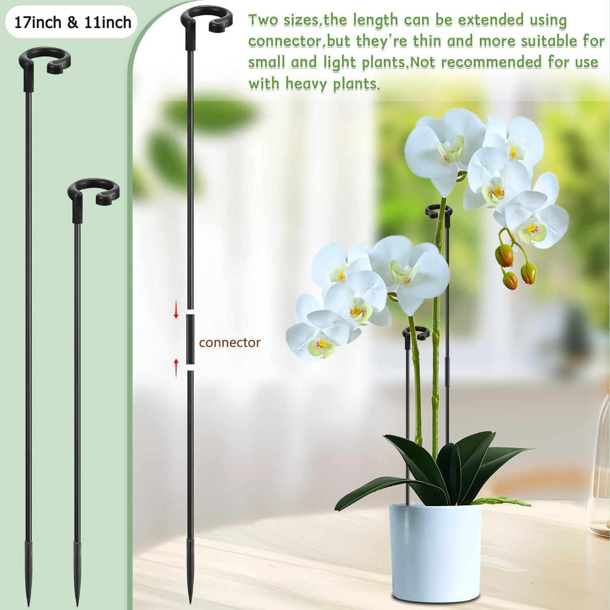 Orchid Sticks 17 inch &11 inch SupKing 16Pcs Plant Stakes with Clips for Support Small Short