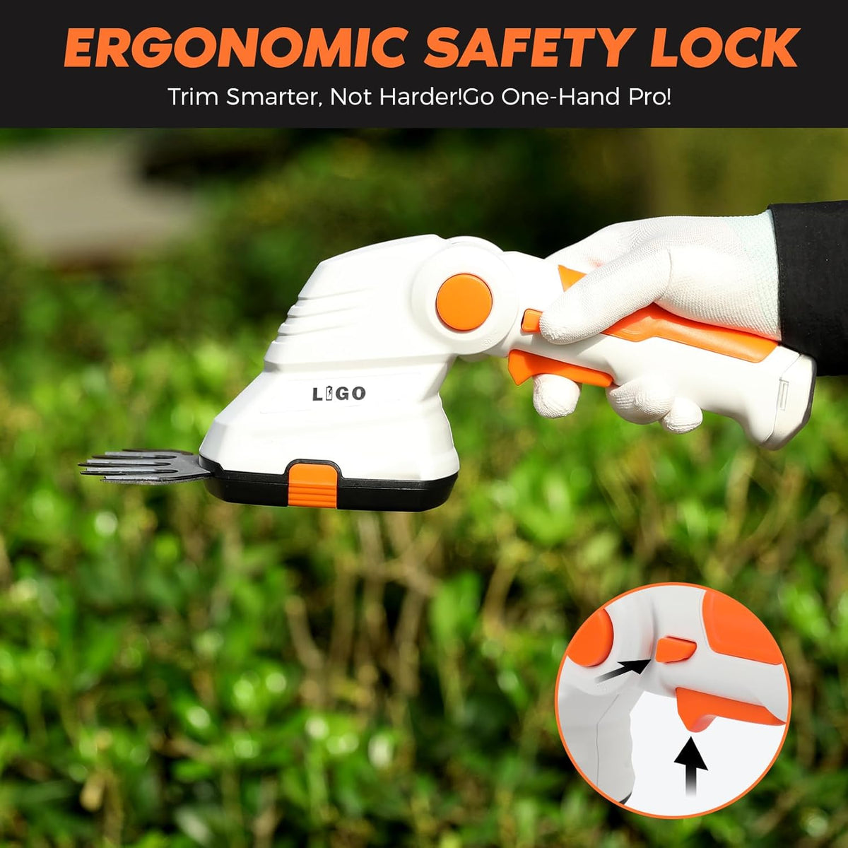 LIGO 2-in-1 Cordless Grass Shear and Shrub Trimmer, 7.2V Lightweight Handheld Lawn Edger & Hedge