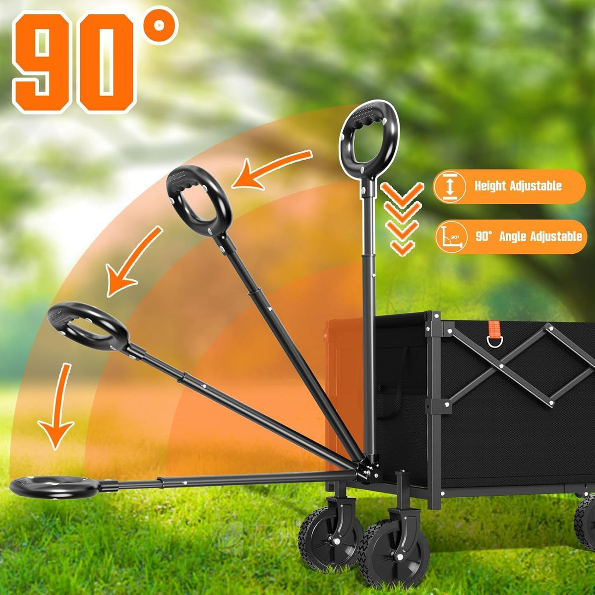 Wagons Carts Foldable, Lightweight Portable Utility Shopping Cart with Wheels, Folding Grocery