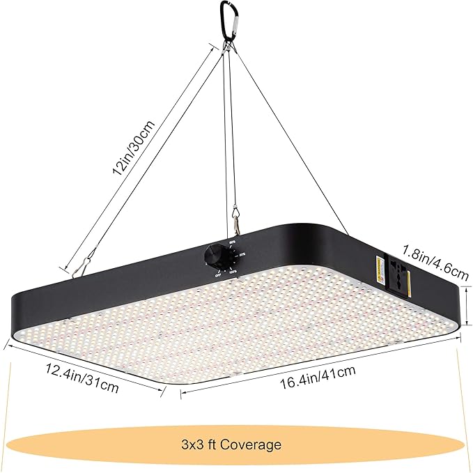 FECiDA 2025 Upgrade Professional LED Grow Light 400 Watts Actual Power, 3x3 2x4 ft Grow Gent Light