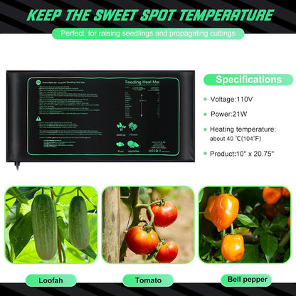 ROCEEI 16 Pack Durable Seedling Heat Mat 10 x 20.75 Waterproof Plant Heating Pad Warm Hydroponic