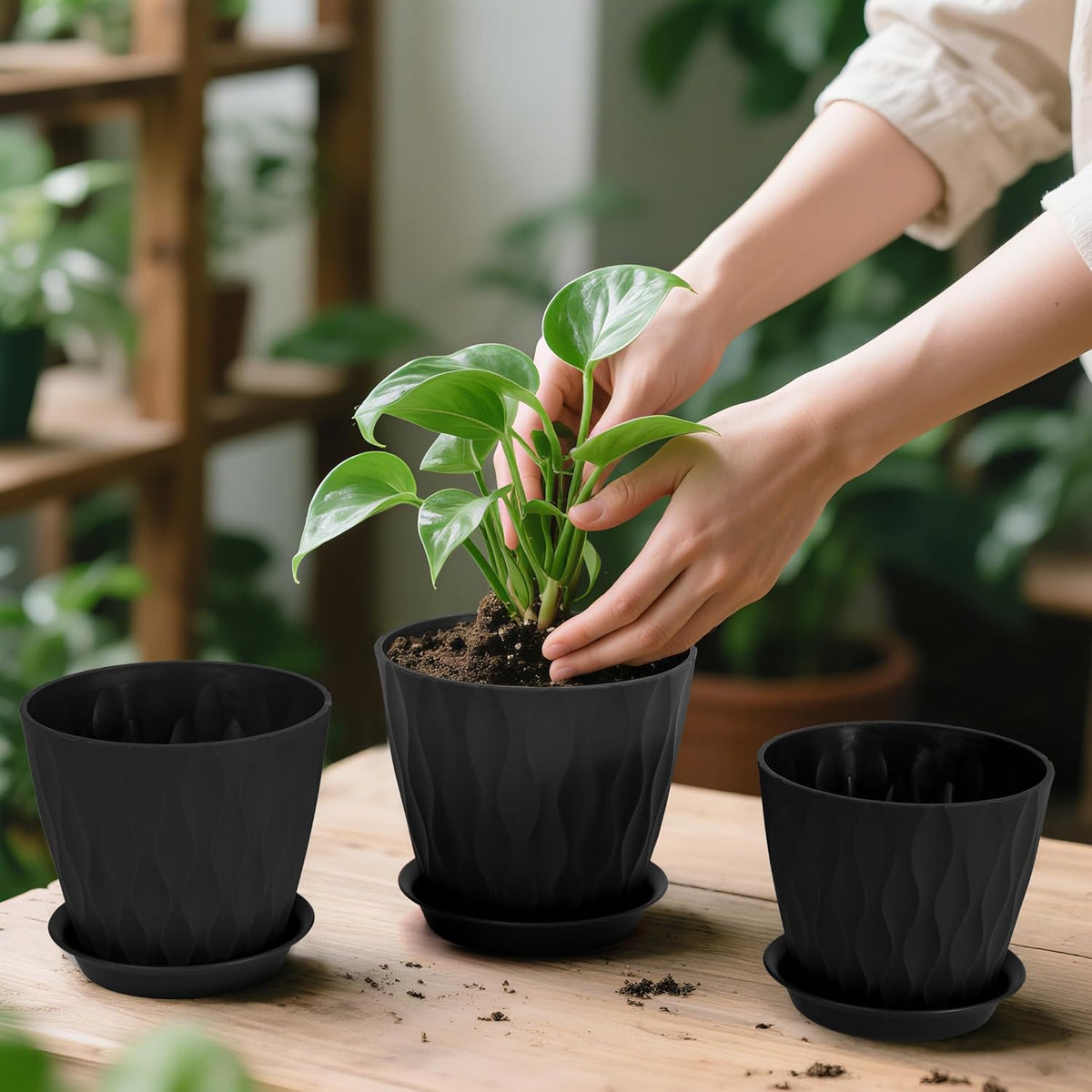 GARDIFE 7/6.5/6/5.5/5/4.5/4 inch Plant Pots, 7 Pack Flower Pots Indoor Outdoor, Planters with