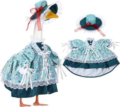Suzile Snowman Goose Outfit Winter Dresses Christmas Clothes for 23" High Cement or Plastic Porch