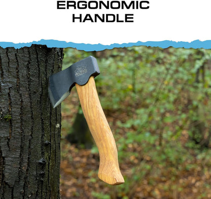 Prandi Segurin Hatchet 88 lb - Hickory Handle 11in with Leather String - Ideal for Camping, Travel